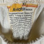 Aviator Nation Rainbow Lightning Bolt Sweatpants Joggers Cream Vintage White XL Photo 4