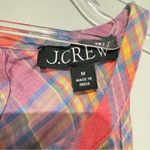 J.Crew  Amber Linen Halter Top Sunset Plaid pink blue size medium Photo 3