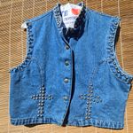Silver River Studded Denim Jean Vest Crop XL Blue Photo 0