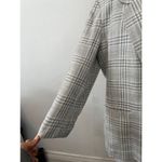 Liz Claiborne Vintage  Grey and cream Plaid check single button Blazer Size 14 Photo 8