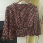 Loft Wool Blend Swing Coat Jacket Red, Black Checked Plaid - Sz 14 Photo 2