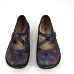 Alegria  Dayna Shimmery Mary Jane Flats Leather Size 36 US‎ 6.5 Clogs Blue Red Photo 1
