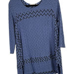 Habitat  3D Knit Blue Tunic Shirt Lagenlook Boho Artsy Womens Medium Photo 0