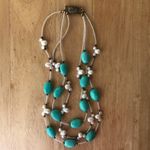 Beaded Stone Fresh Water Pearls Necklace Vintage Photo 4