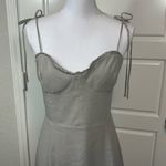 Wilfred Aritzia  Fable Sweetheart Bustier Ruffled Neckline Mini Dress Gray Size 4 Photo 2