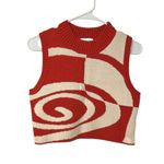 C/MEO Collective Red & Cream Cropped Sweater Top(Size Large) Photo 1