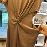SheIn Brown midi dress with stomach cut out detail Photo 1
