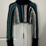 Aisling Camps Multicolor Striped Palm Cropped Sweater Size Small $540 Black Photo 8