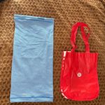 Lululemon Brisk Run Neck Warmer Beaming Blue Rulu W/ Tote Bag Bundle Photo 2