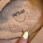 Aerie  Pleated Sleeve Crew Sweatshirt- Caramel Photo 3