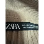ZARA  Women Tan Long Sleeve Ribbed Knit Polo Pullover Henley Sweater Top Size M Photo 2