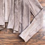 BCBGMAXAZRIA • Jimmie Faux Suede Drape Jacket cropped waterfall Mocha tan beige Photo 4