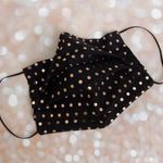 100% Premium Cotton Reusable Face Mask Black And Rose Gold Metallic Polka Dots Photo 1