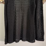 I.E. Vintage Womens Black Crochet Long Sleeve Button Front Cardigan Size Medium Photo 6