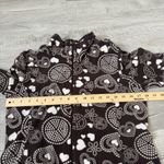 Old Navy Vtg Brown Peace Sign Heart Print Fleece Zip Jacket Women’s M Y2K 2000s Photo 3