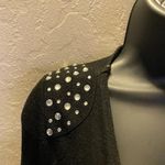 Rue 21 Women's Black Open Front Cardigan Small Studded Shoulder Lightweight Photo 12