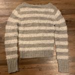 NWT FANG Gray Striped Cropped Sweater Photo 1