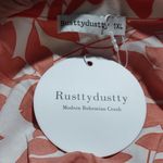 Rustty Dusty Printed Notched Long Sleeve Maxi‎ Dress Size 1XL Orange Photo 5