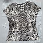 INC Women’s  International Concepts Large Snakeskin Print Knit T Shirt Top Photo 1