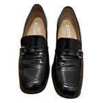 Ann Taylor Julia Black Abrasivato Leather Loafer Heels Womens Size 10 Photo 3