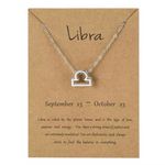 🆕Libra Zodiac Astrology Pendant Necklace Silver Photo 0