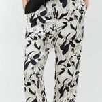 ARKET Floral Print Wide Leg Lounge Pants Cream Black Size 1 Photo 0