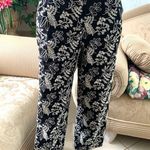 ZARA Straight Fit Embroidered Crop Pants in Black/White Photo 2