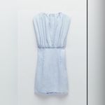 ZARA New DRAPPED DENIM MINI DRESS Photo 5