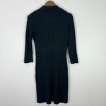 Calvin Klein Sweater Dress L Black Cable Knit Buckle Preppy Quiet Luxury Minimal Photo 5
