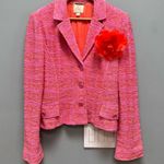 St. John Couture Pink Blazer with Flower Brooch 10 / M Photo 0