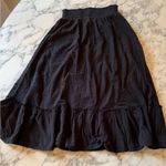 Quince NWOT 100% Organic Cotton Gauze Smocked Maxi Skirt, M Black Photo 7