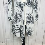 CAbi Front Tie Long Cardigan Size M Blue Knit Floral Duster Lightweight Photo 2