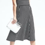 Banana Republic  Woman‎ Size 0 Nwt Striped Off-Shoulder Midi Dress Photo 0
