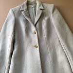 Vintage Anna Molinari Single Breasted Cashmere Wool Coat Blue Photo 3