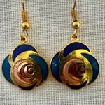 Cloisonné Enamel Swirl Dangle Earrings Photo 3