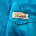Vintage Kimono Hand Embroidered Medium Teal Blue Pockets Long Sleeve No Belt Photo 7