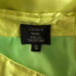 Carmen Marc Valvo  Collection Lime Green Satin Midi Skirt Women's Size 10 Photo 5