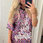 Boutique Its My Birthday Sequin T-Shirt Dress  Photo 0