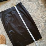 White House | Black Market High Waist Black Satin Knee Length Pencil Skirt 6 Photo 5
