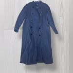 American Apparel  INC. Women’s Vintage Navy Blue Long Trench Coat Photo 1