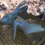 Lulu Townsend ‎ Silver Metallic Slingback Heels Photo 1
