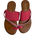 Italian Shoemakers Women's Toe Band Slide Pink Sandals Made In Italy Size 8 Photo 0