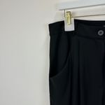 Eileen Fisher  Silk Georgette Crepe Black Pants Pockets Tapered Ankle Large NWT Photo 5