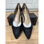 Naturalizer  Women's Dressy Becca Flat Black Leather 9 NIB Office Metallic Detail Photo 2