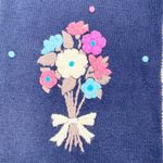 Christopher & Banks Vintage  Hand Embroidered Cardigan Sweater Flowers Size Large Photo 4