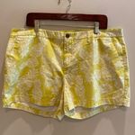 Old Navy Tropical Pineapple Print Cotton Shorts Yellow ‘Out on a Lime’ Size 16 Photo 0