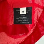 Isabel Marant  Etoile Red Square Neck Ruffle Short Sleeve Blouse 38 US 6 Photo 7