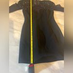 Tadashi Shoji Vintage Tadashi Little Black Dress Short Mesh Long Sleeves Cocktail Size M U.S.A Photo 8