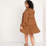 Old Navy  Burnt Orange Pintucked Mini Eyelet Swing Dress Photo 2