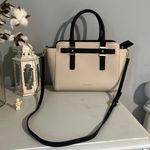 Liz Claiborne Purse Mini Tuxedo Tote Bag Cream Black Shoulder Satchel Photo 2